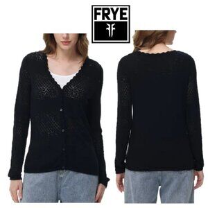 NWT Frye Women's Pointelle Cardigan, Black